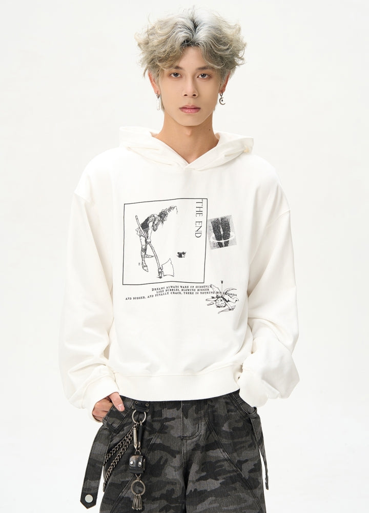 【MAXDSTR】Front illustration design pullover style hoodie  MD0190