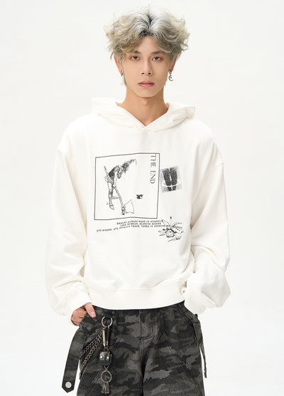 【MAXDSTR】Front illustration design pullover style hoodie  MD0190