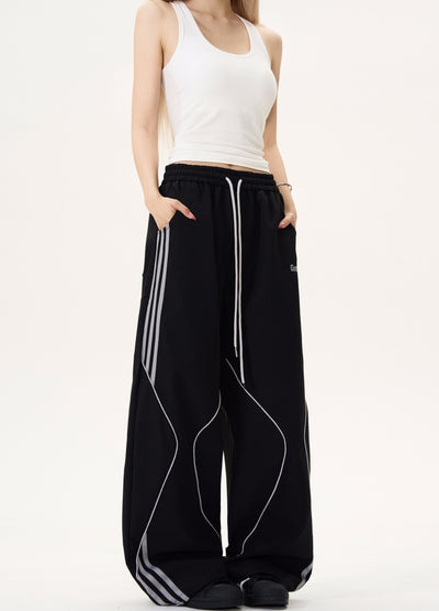 【MAXDSTR】Random wave line design sporty casual pants  MD0191