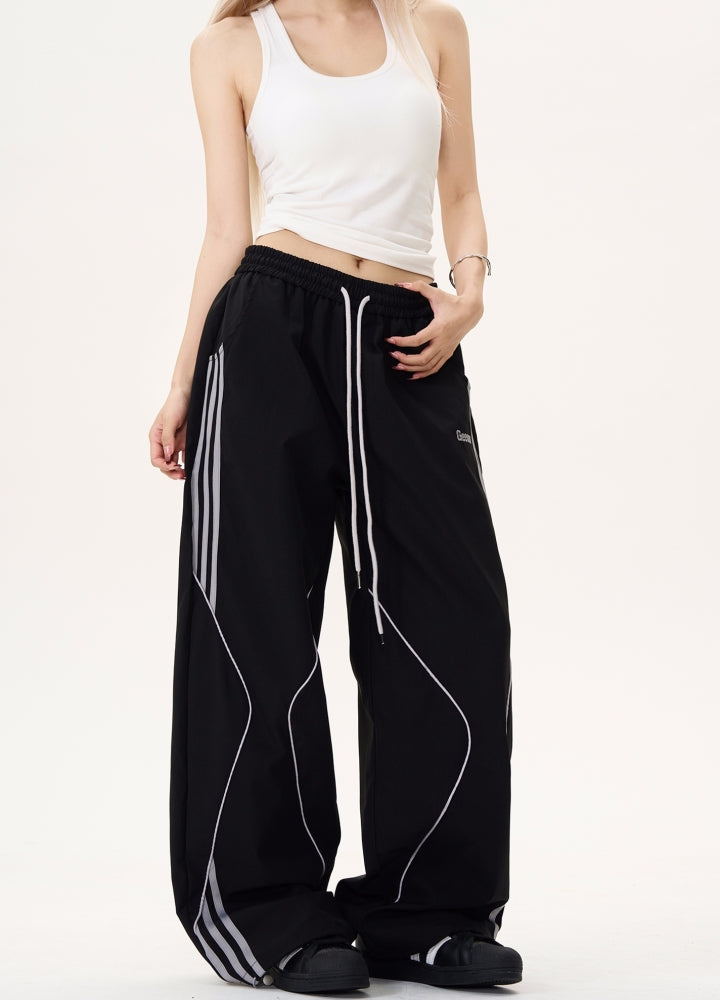 【MAXDSTR】Random wave line design sporty casual pants  MD0191