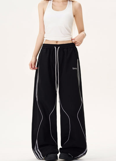 【MAXDSTR】Random wave line design sporty casual pants  MD0191