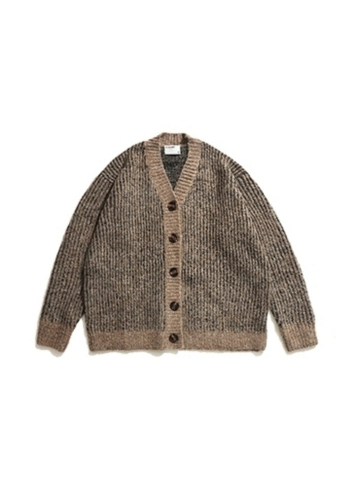 【BLACK BB】Back overprint design loose silhouette cardigan  BK0055