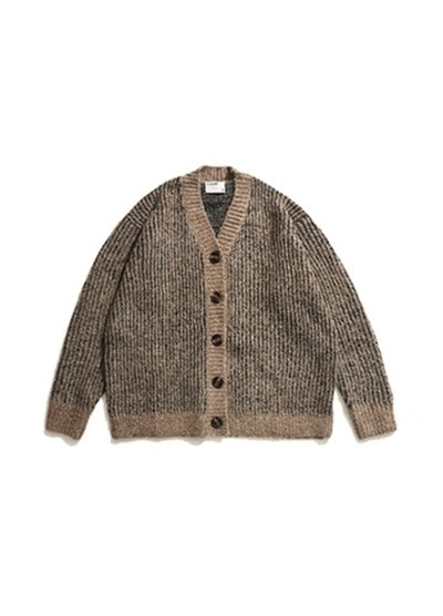 【BLACK BB】Back overprint design loose silhouette cardigan  BK0055