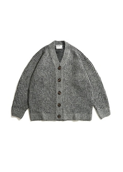 【BLACK BB】Back overprint design loose silhouette cardigan  BK0055