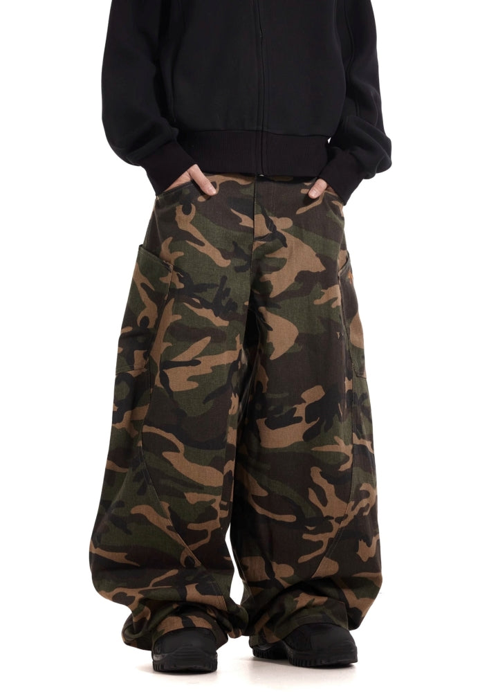 【BTSG】Basic style camouflage design wide pants  BS0056