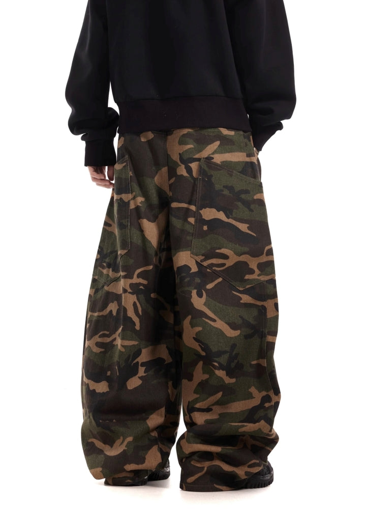 【BTSG】Basic style camouflage design wide pants  BS0056