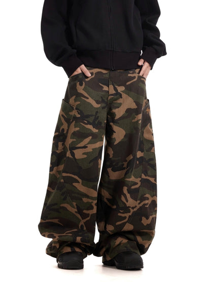 【BTSG】Basic style camouflage design wide pants  BS0056