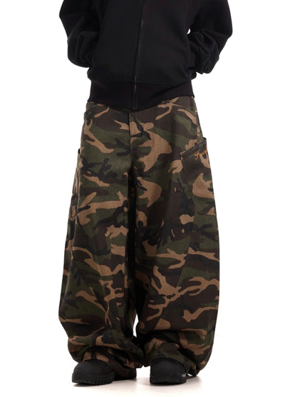 【BTSG】Basic style camouflage design wide pants  BS0056