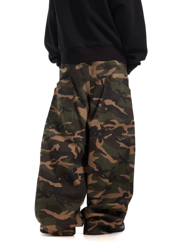 【BTSG】Basic style camouflage design wide pants  BS0056