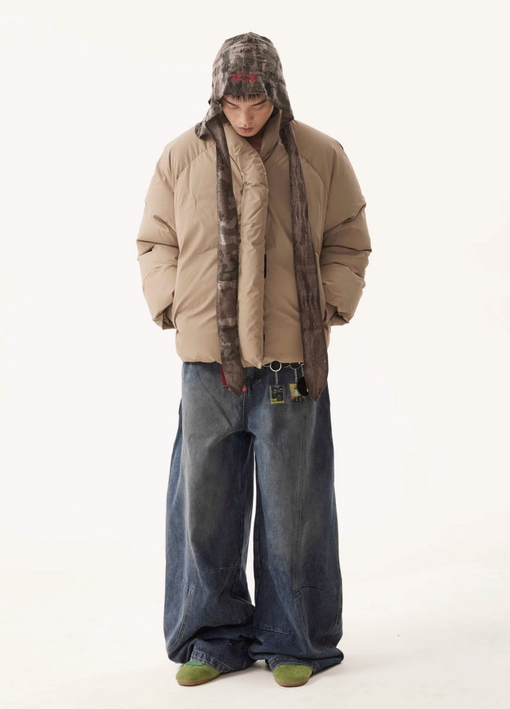 【BTSG】Dull color over-wide silhouette denim pants  BS0067