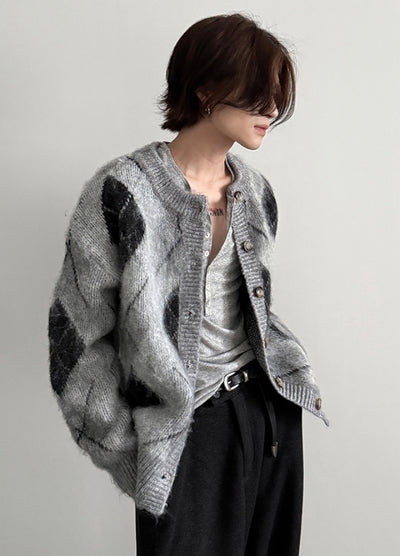 【Very Fewest】Textured design basic size cardigan  VF0036