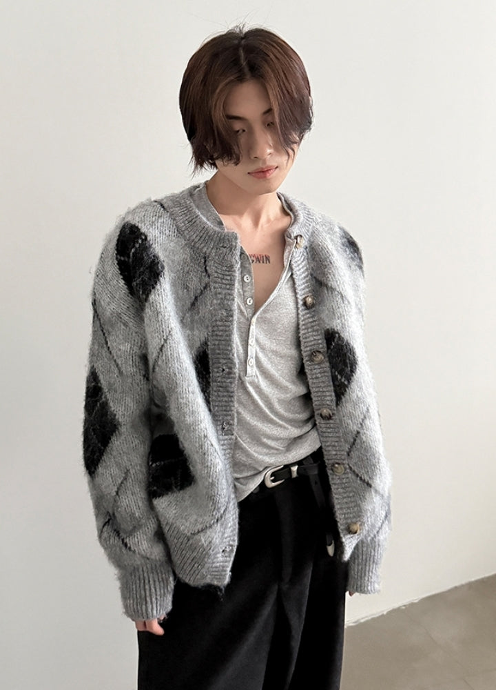 【Very Fewest】Textured design basic size cardigan  VF0036