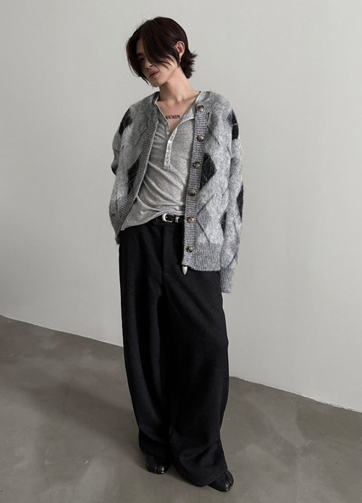 【Very Fewest】Textured design basic size cardigan  VF0036