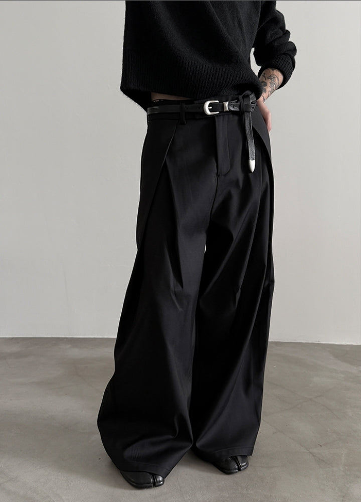 【Very Fewest】Over-wide silhouette, beautiful silhouette slacks pants  VF0040