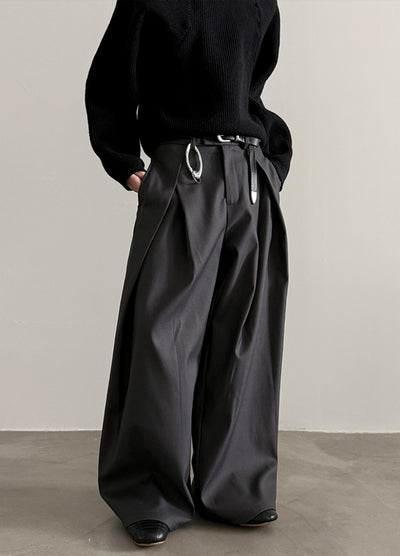 【Very Fewest】Over-wide silhouette, beautiful silhouette slacks pants  VF0040