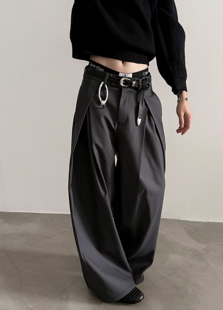 【Very Fewest】Over-wide silhouette, beautiful silhouette slacks pants  VF0040