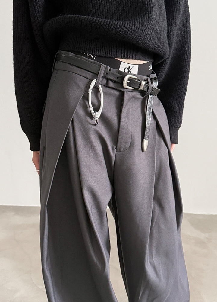 【Very Fewest】Over-wide silhouette, beautiful silhouette slacks pants  VF0040