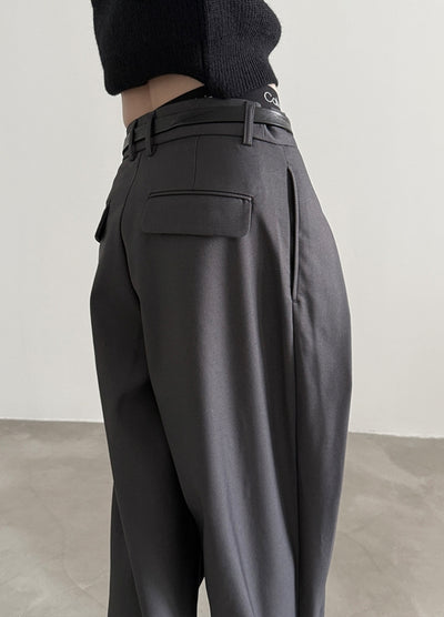 【Very Fewest】Over-wide silhouette, beautiful silhouette slacks pants  VF0040