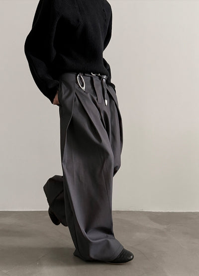 【Very Fewest】Over-wide silhouette, beautiful silhouette slacks pants  VF0040