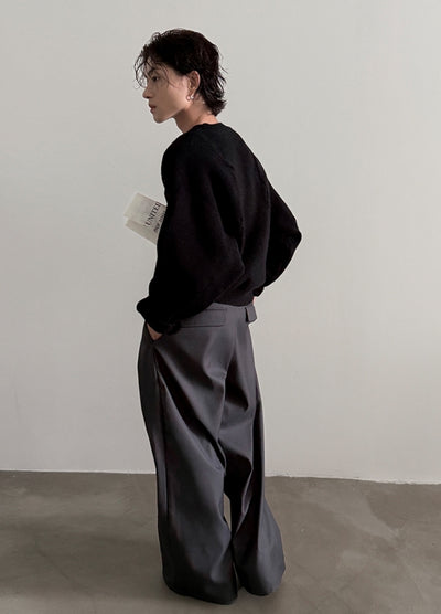 【Very Fewest】Over-wide silhouette, beautiful silhouette slacks pants  VF0040