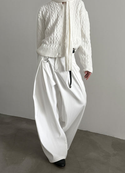 【Very Fewest】Over-wide silhouette, beautiful silhouette slacks pants  VF0040