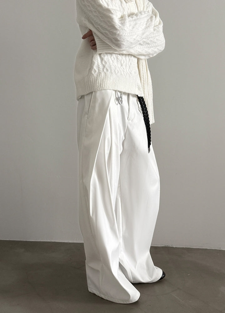 【Very Fewest】Over-wide silhouette, beautiful silhouette slacks pants  VF0040