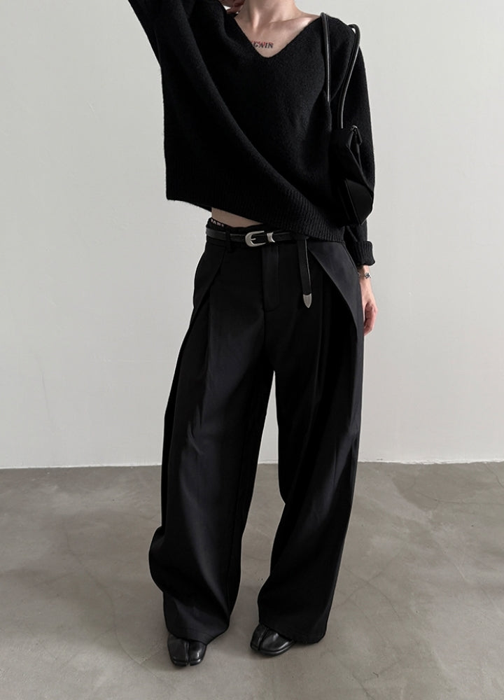 【Very Fewest】Over-wide silhouette, beautiful silhouette slacks pants  VF0040