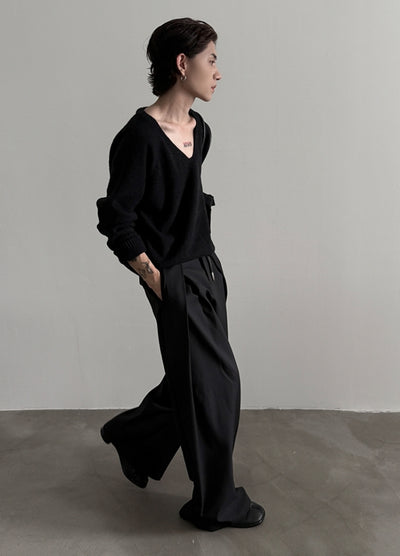 【Very Fewest】Over-wide silhouette, beautiful silhouette slacks pants  VF0040