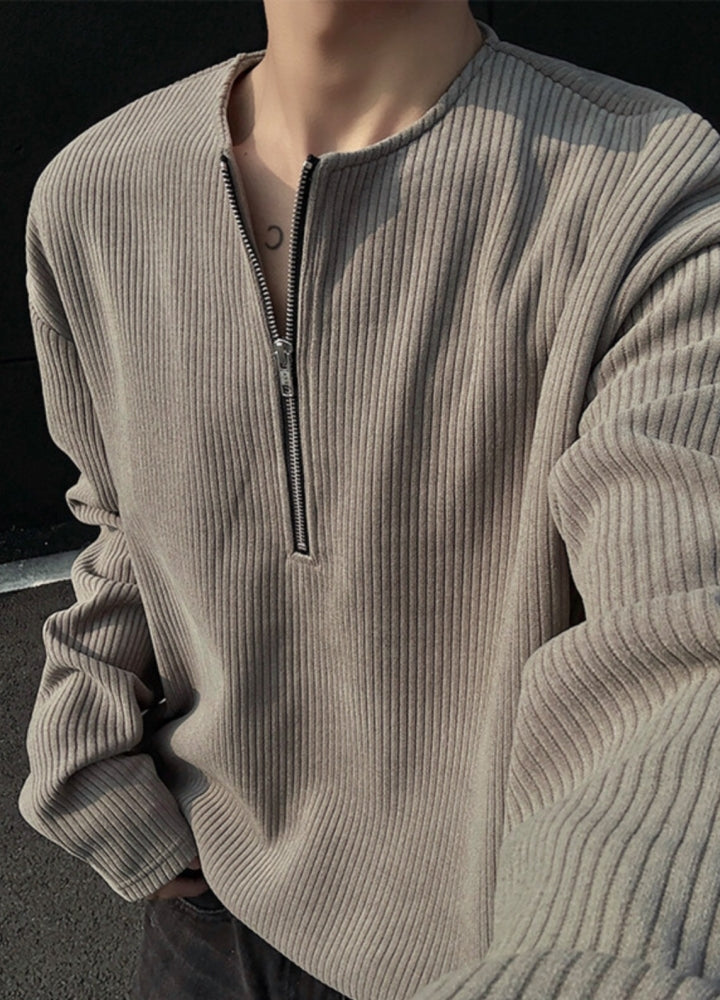 【3/3新作】Beautiful basic half-zip knit sweater  HL3127