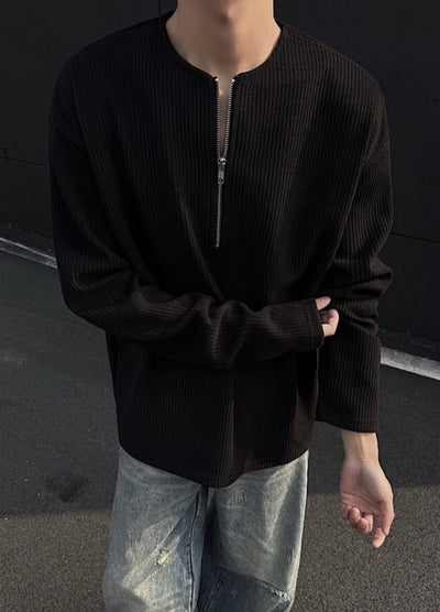 【3/3新作】Beautiful basic half-zip knit sweater  HL3127