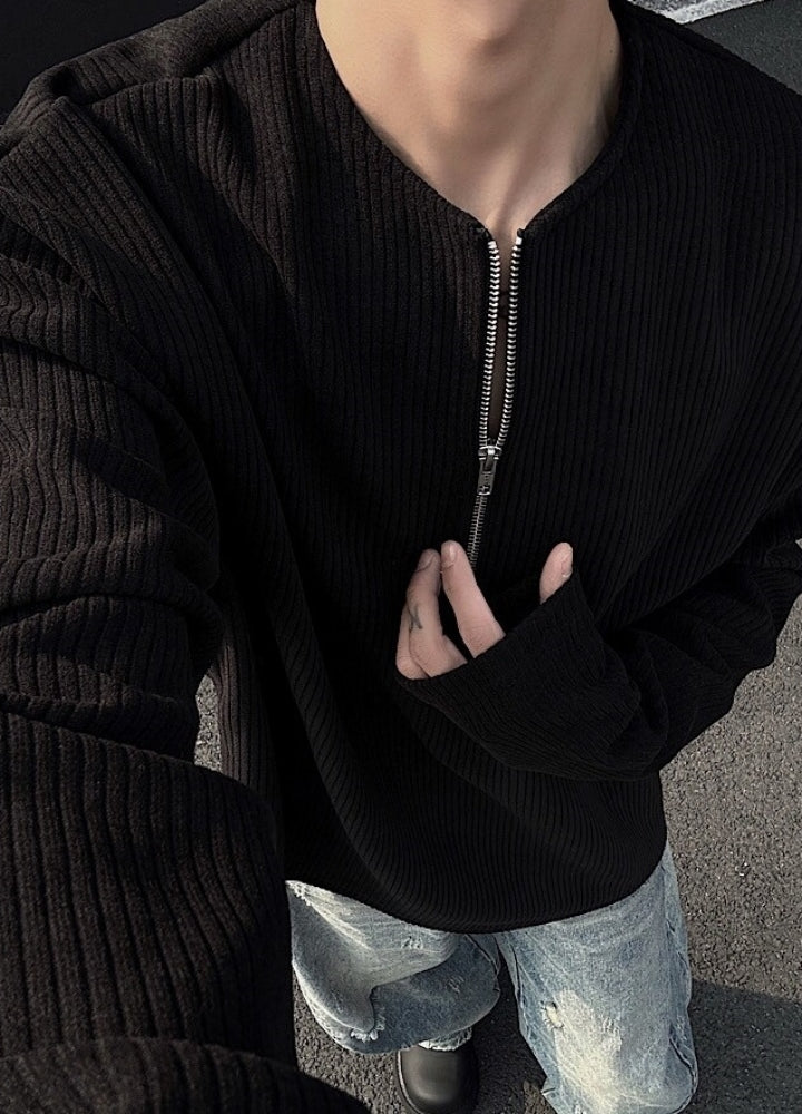 【3/3新作】Beautiful basic half-zip knit sweater  HL3127