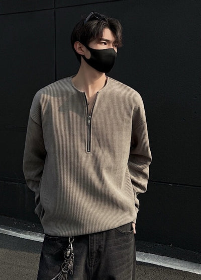 【3/3新作】Beautiful basic half-zip knit sweater  HL3127