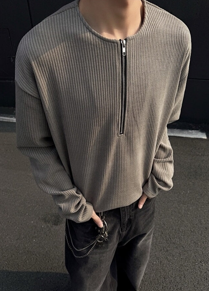 【3/3新作】Beautiful basic half-zip knit sweater  HL3127