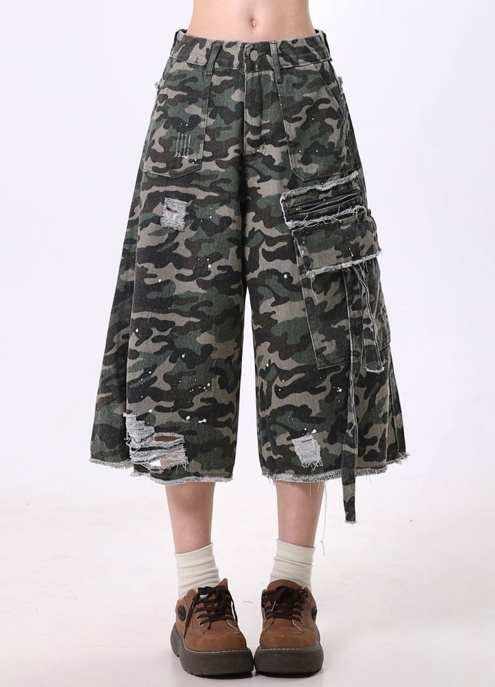 【Rayohopp】Gimmick Damage Plus Suspender Design Cargo Shorts RH0147 – HI ...