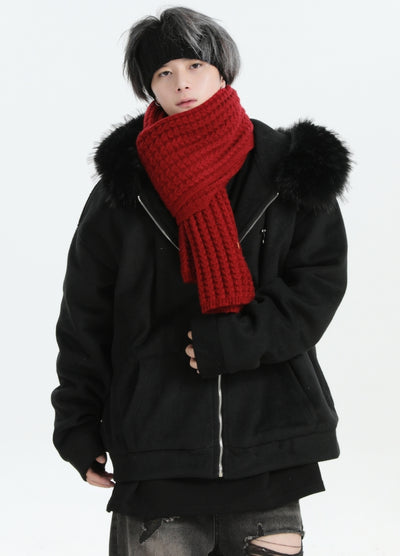 【INS】Long silhouette basic light color muffler  IN0048