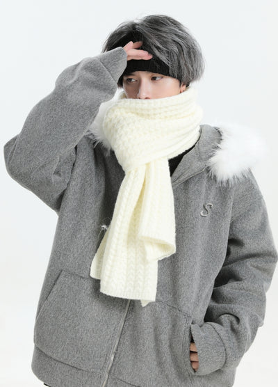 【INS】Long silhouette basic light color muffler  IN0048