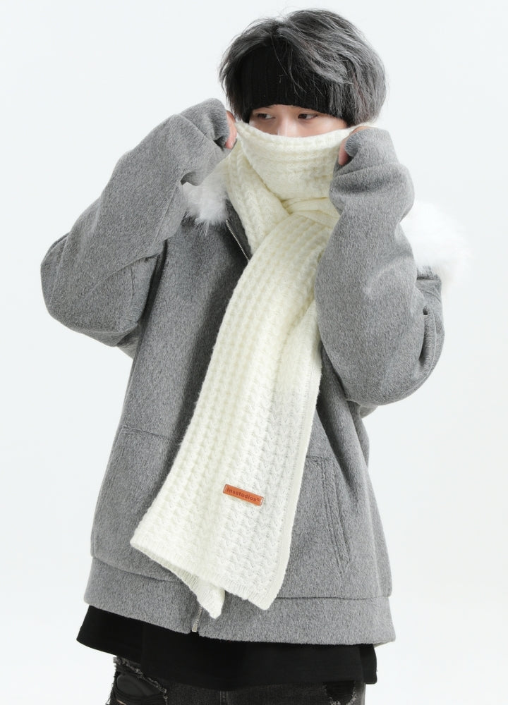 【INS】Long silhouette basic light color muffler  IN0048