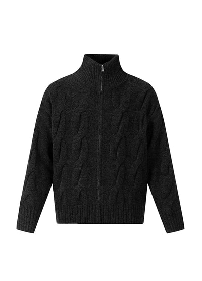 【H GANG X】High neck style wave design short length knit sweater  HX0113