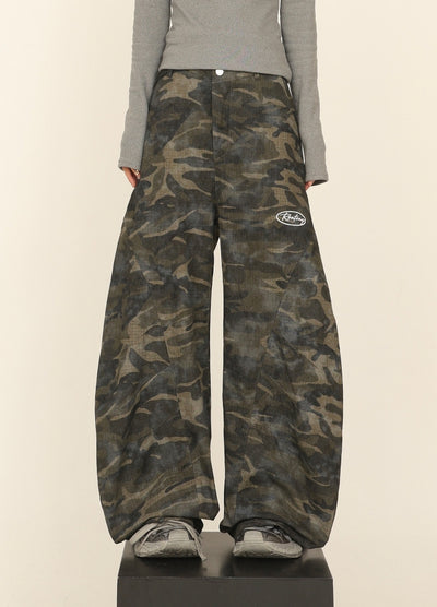 【CEDY】Basic camouflage wide balloon silhouette pants  CD0076