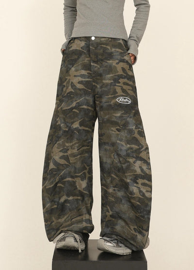 【CEDY】Basic camouflage wide balloon silhouette pants  CD0076