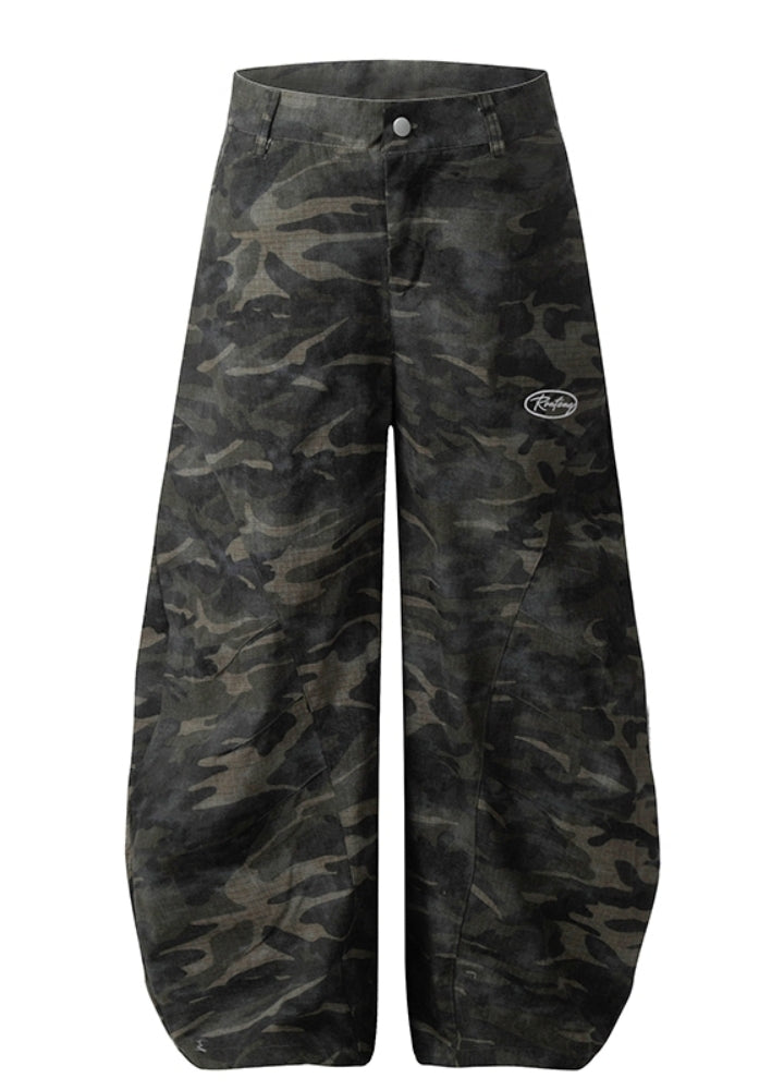 【CEDY】Basic camouflage wide balloon silhouette pants  CD0076