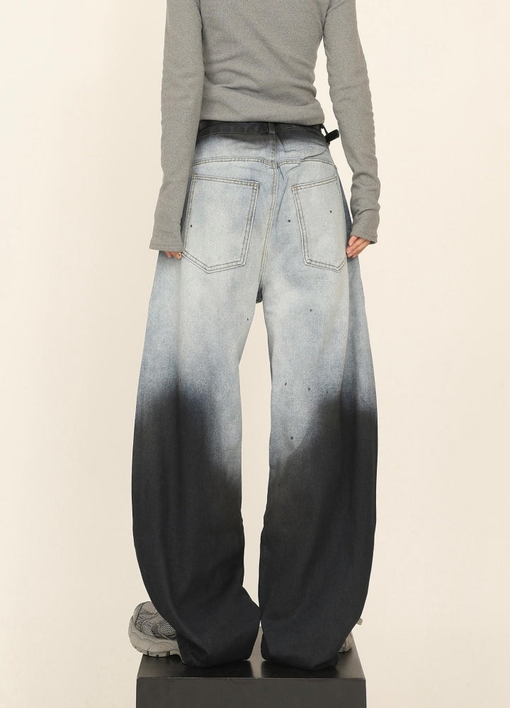 【CEDY】Double color monotone gradation color design denim pants  CD0077