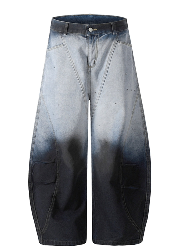 【CEDY】Double color monotone gradation color design denim pants  CD0077