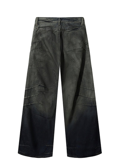 【CEDY】Claw mark gimmick style mode flare wide denim pants  CD0079