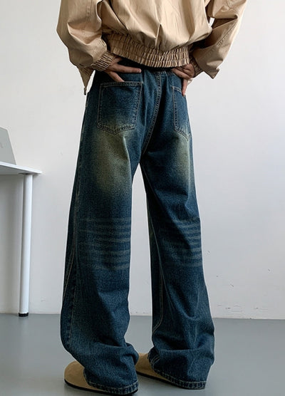 【NANSEE】Basic wash design denim wide pants  NS0003