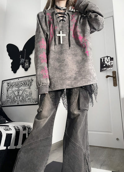 【TricuspidC】Dark Lord Horn Cross Design Hoodie  TC0003