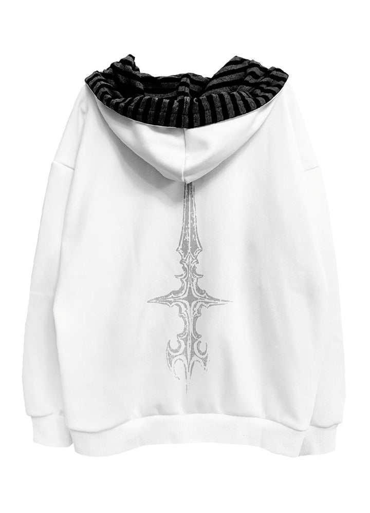 【WETbody】Front straight cross design subculture hoodie  WB0001