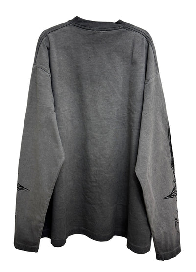 【WETbody】Dark subculture design loose silhouette long sleeve T-shirt  WB0003