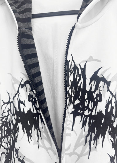 【WETbody】Dark Subculture Initial Border Point Full Zip Hoodie  WB0004