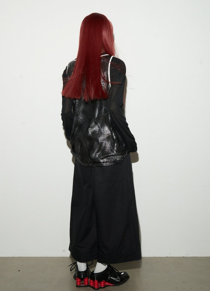 【MICHINNYON】Random pattern design monochrome casual vest sleeveless  MY0038